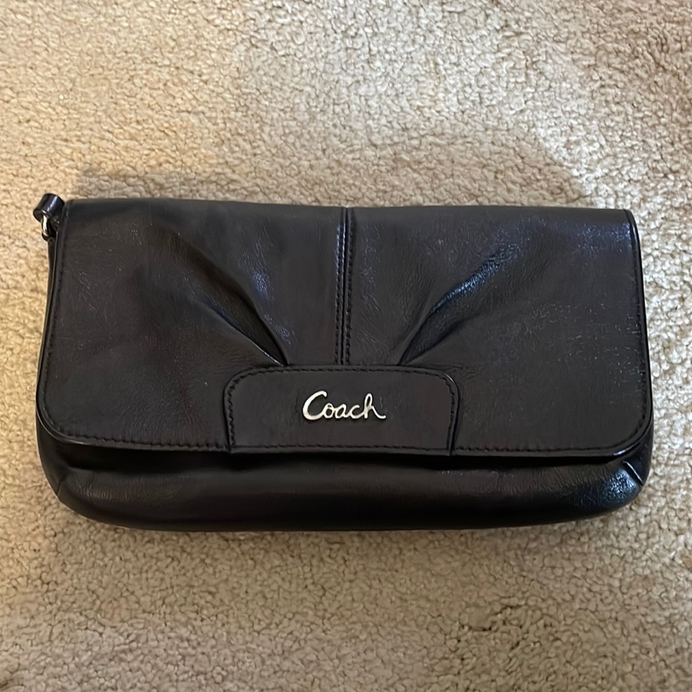 Coach Black Leather Clutch